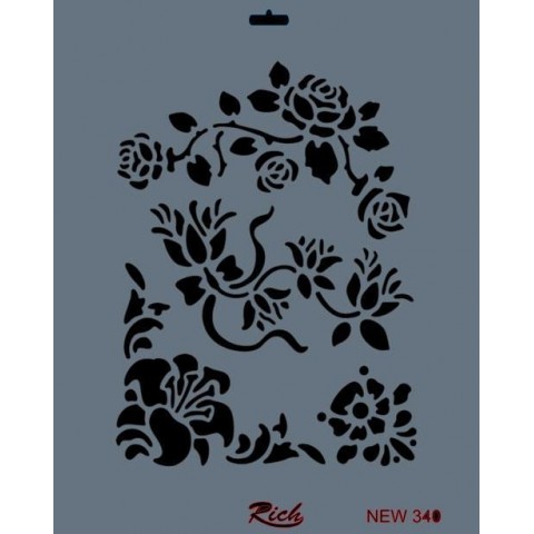 Rich New Seri N-340 Stencil 35x25 cm