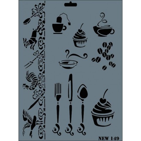 Rich New Seri N-149 Stencil 35x25 cm