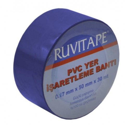 Ruvitape Yer İşaretleme Bandı Mavi 50 mm 30 Metre