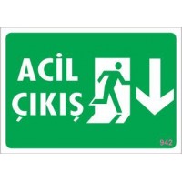 Acil Çıkış Uyarı Levhası 17,5x25 KOD:942