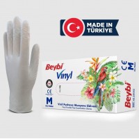 Beybi Vinyl S Vinil Pudrasız Muayene Eldiven 100'lük Kutu