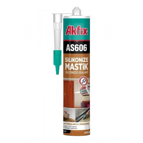 Akfix AS606 Silikonize Mastik Bej 500 gr